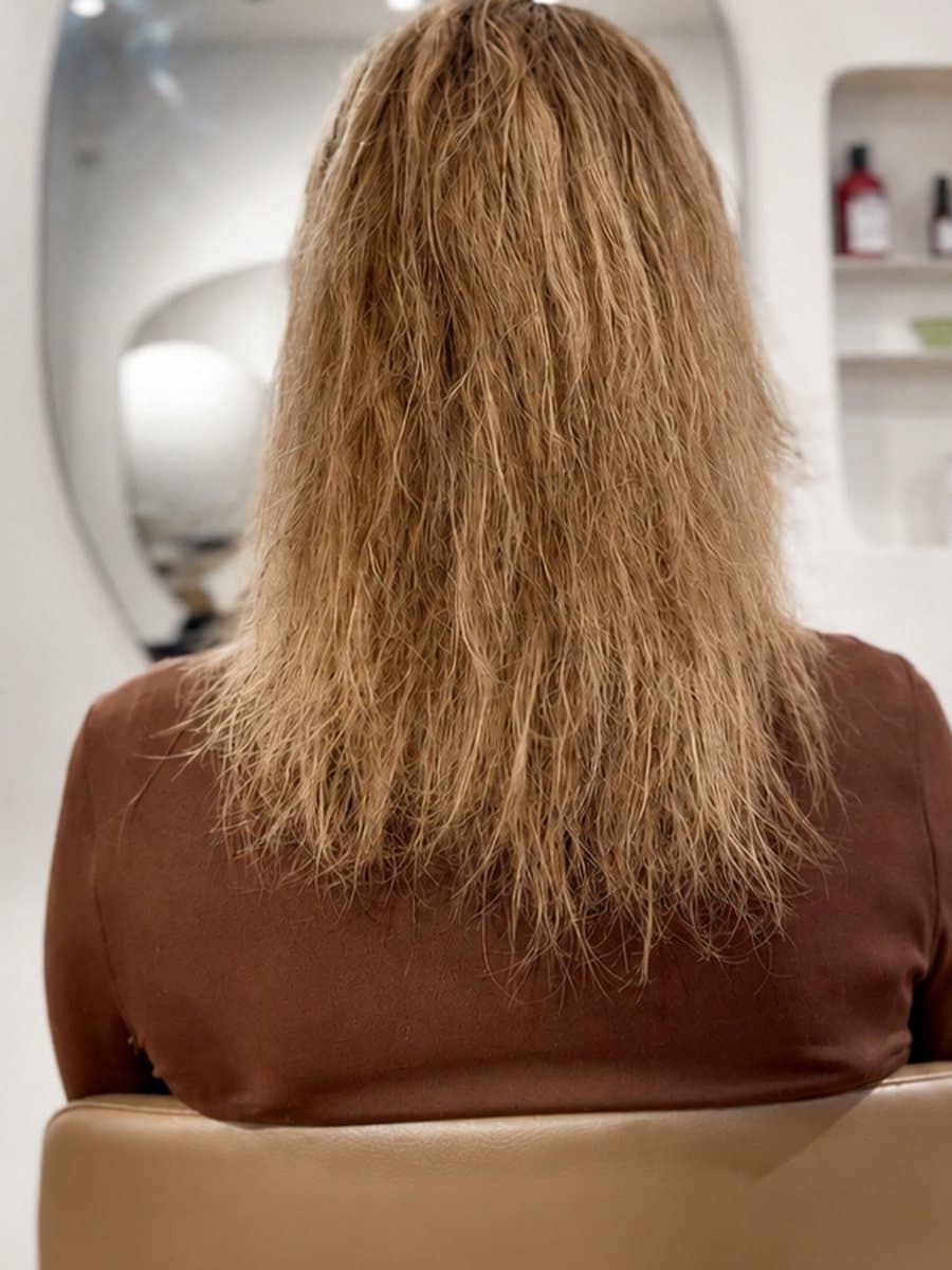 Before : Frizzy, damaged blonde